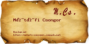 Mátéfi Csongor névjegykártya