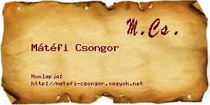 Mátéfi Csongor névjegykártya